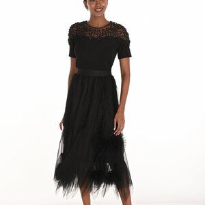259743 Black Tulle Like Skirt by FRANK LYMAN